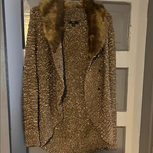 Zara Tan Shrug Sweater with Luxurious Texture